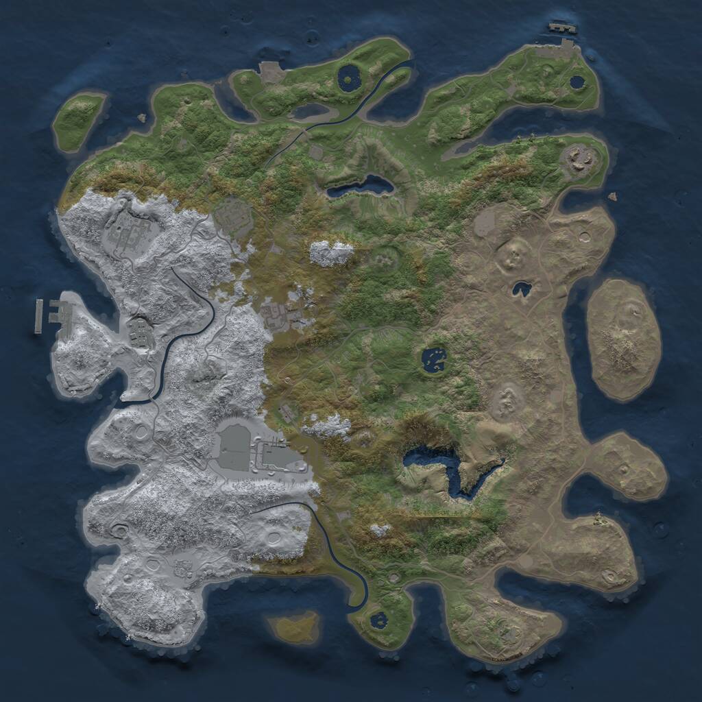 Rust Map: Procedural Map, Size: 4100, Seed: 65728173, 13 Monuments