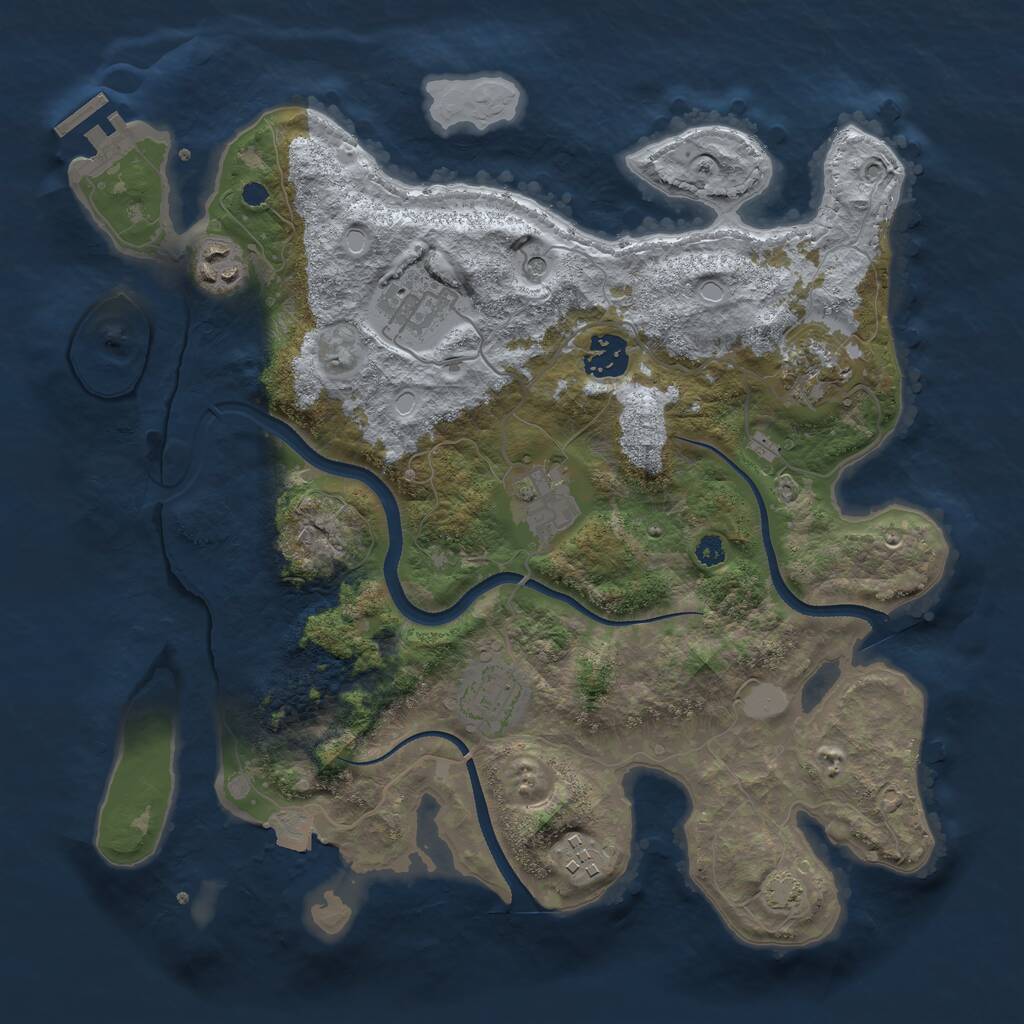 Rust Map: Procedural Map, Size: 3400, Seed: 34055362, 11 Monuments