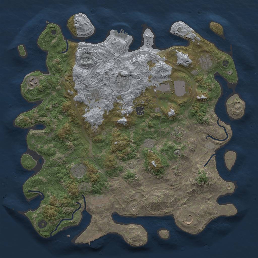 Rust Map: Procedural Map, Size: 4250, Seed: 1720986134, 19 Monuments