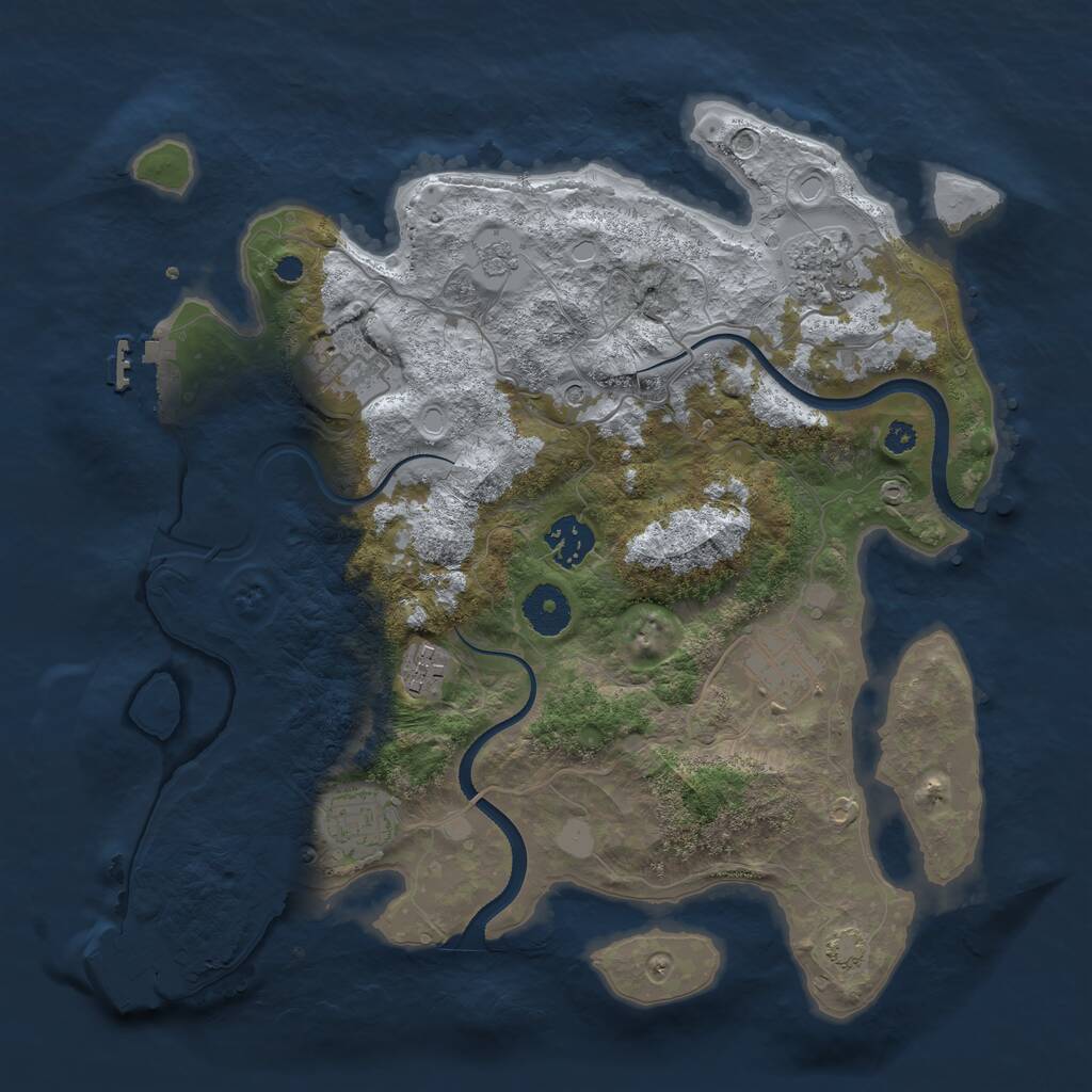 Rust Map: Procedural Map, Size: 3400, Seed: 94255067, 12 Monuments