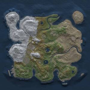 Thumbnail Rust Map: Procedural Map, Size: 3000, Seed: 1821, 11 Monuments