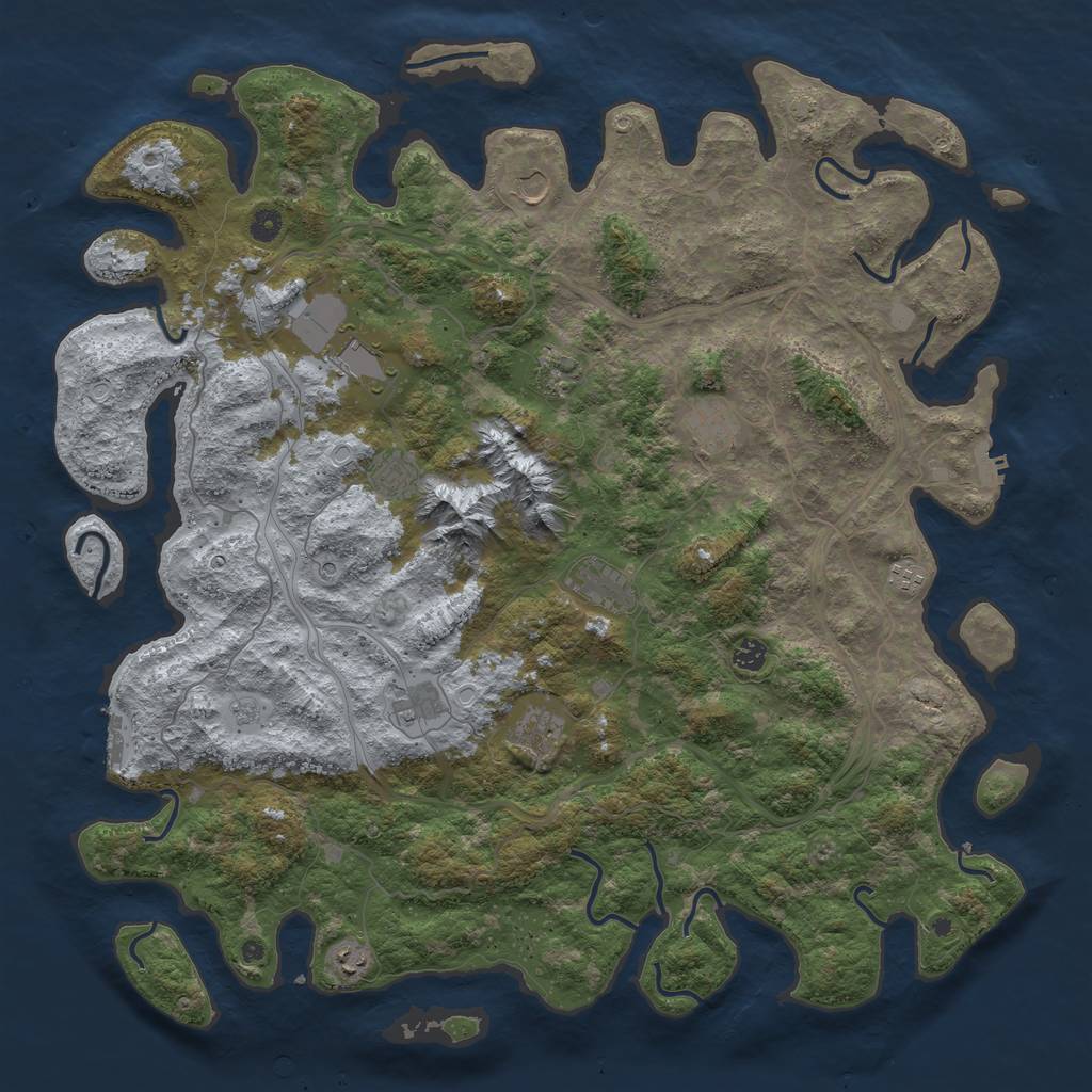 Rust Map: Procedural Map, Size: 5000, Seed: 71987, 19 Monuments