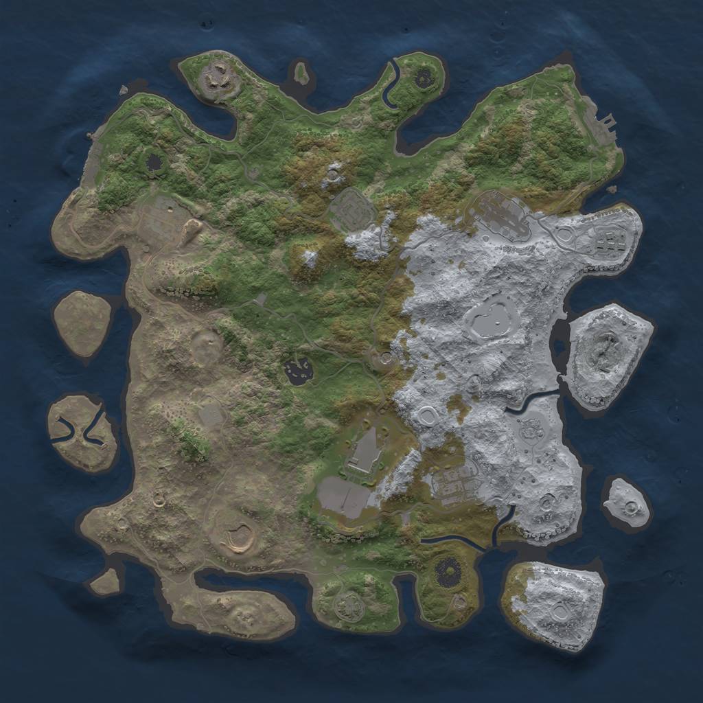 Rust Map: Procedural Map, Size: 3700, Seed: 30291664, 17 Monuments