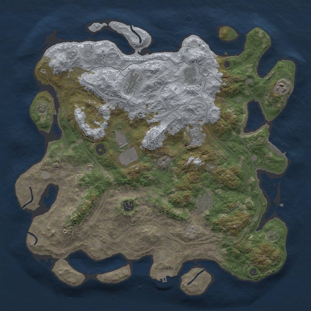 Rust Map: Procedural Map, Size: 4250, Seed: 4680294, 16 Monuments