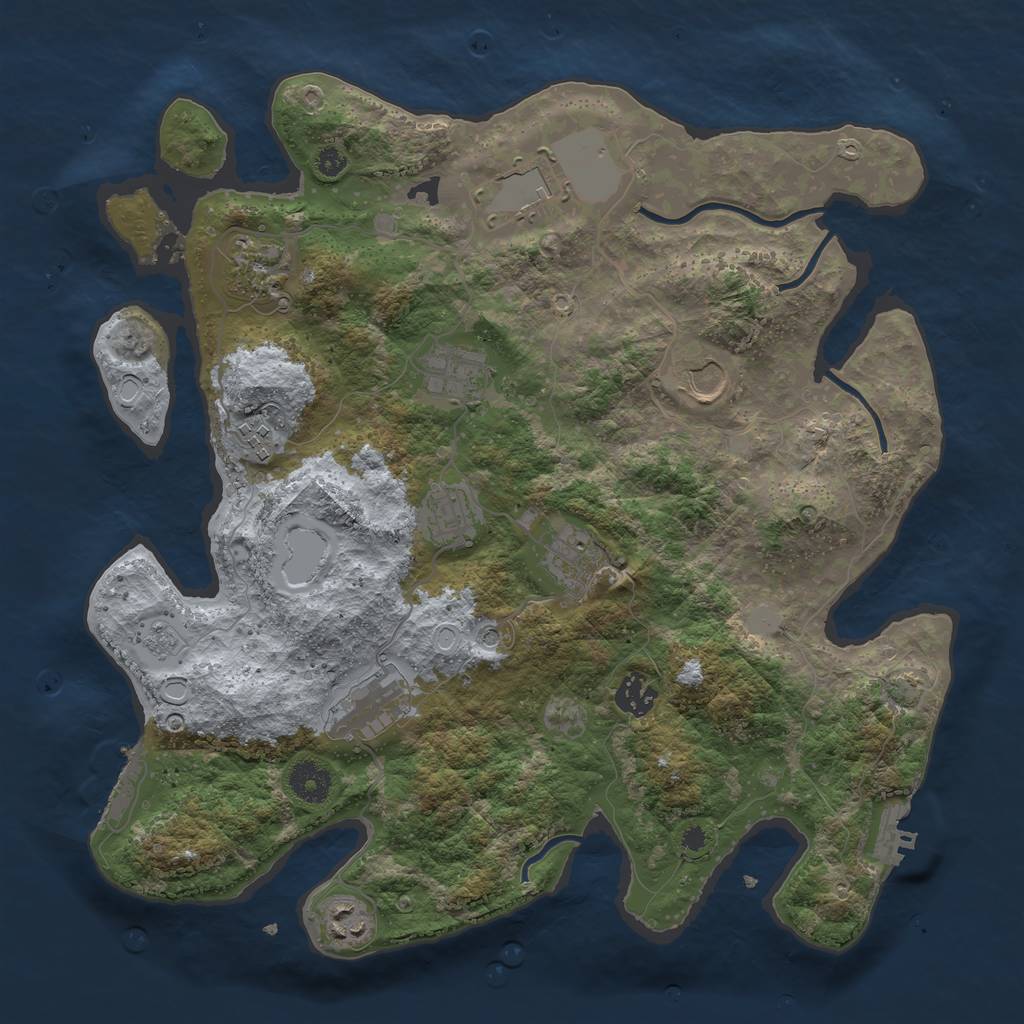 Rust Map: Procedural Map, Size: 3700, Seed: 26815394, 18 Monuments