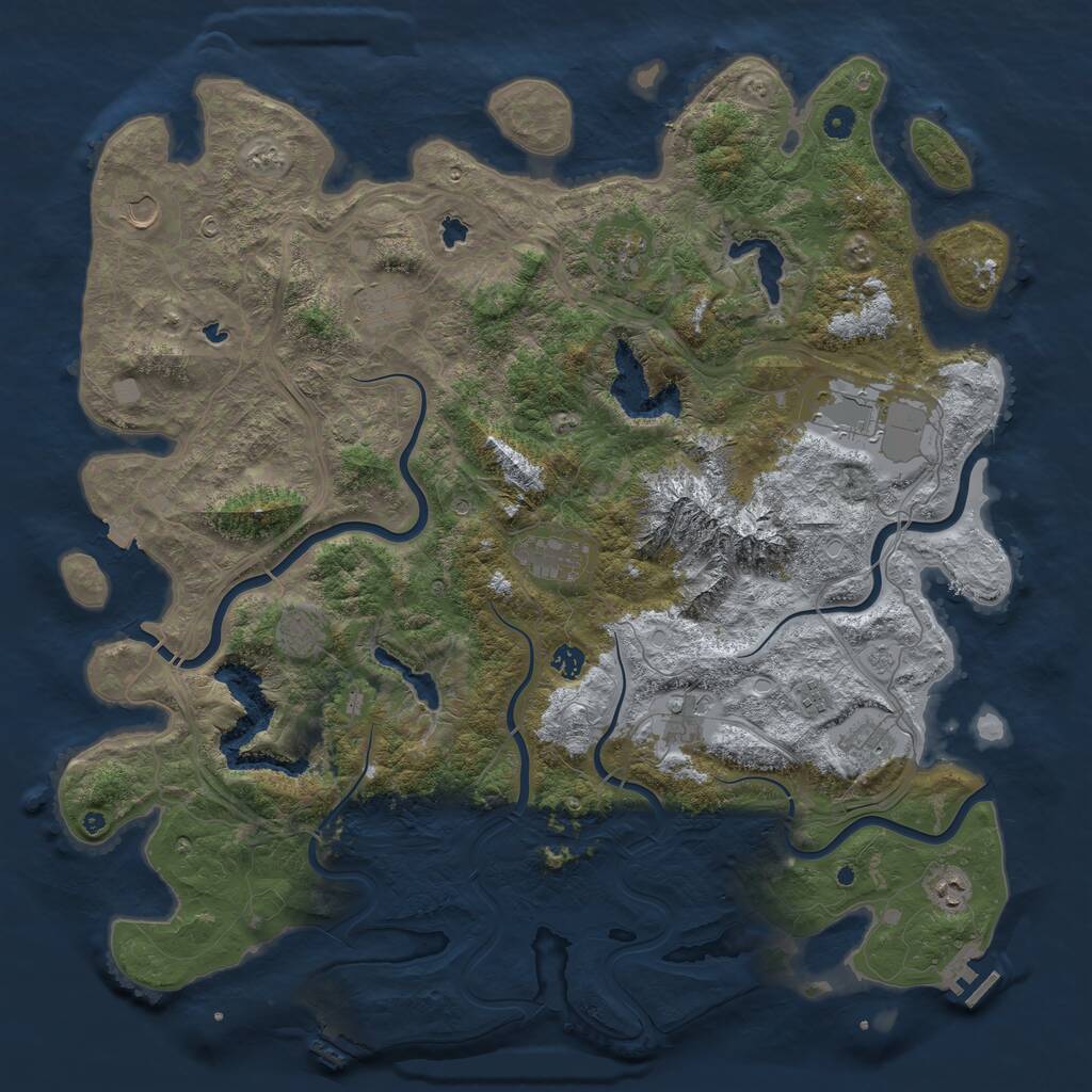 Rust Map: Procedural Map, Size: 5000, Seed: 3192076, 17 Monuments