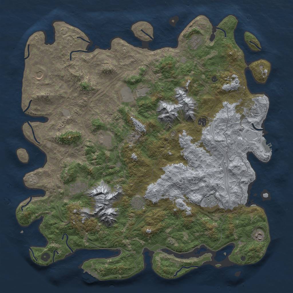 Rust Map: Procedural Map, Size: 5000, Seed: 3192076, 19 Monuments