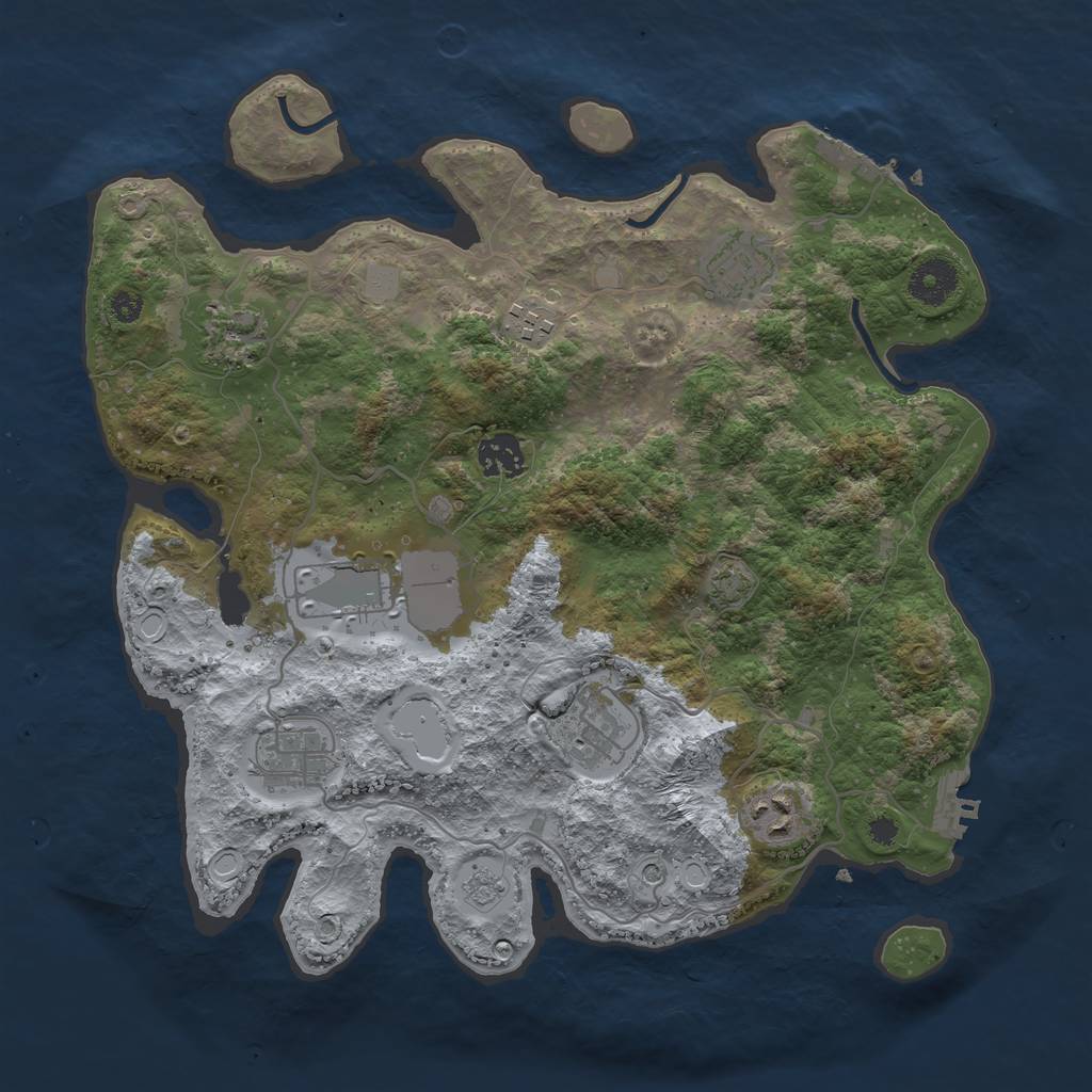 Rust Map: Procedural Map, Size: 3500, Seed: 65292218, 16 Monuments
