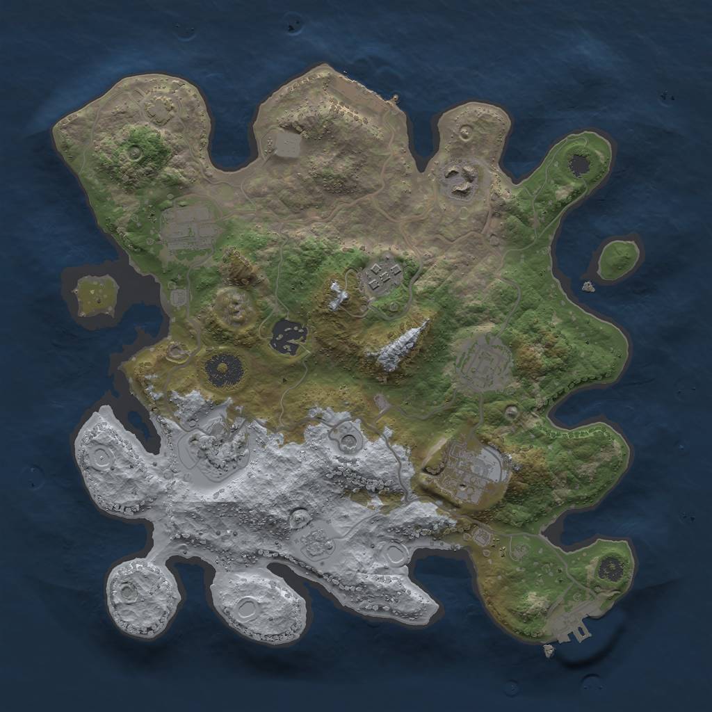 Rust Map: Procedural Map, Size: 3000, Seed: 17328, 15 Monuments