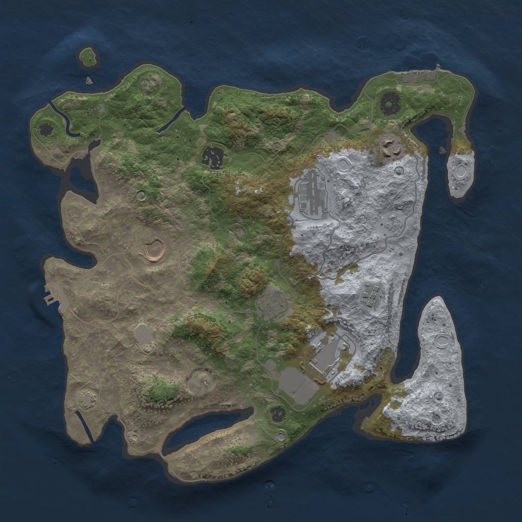 Rust Map: Procedural Map, Size: 3500, Seed: 49435248, 14 Monuments
