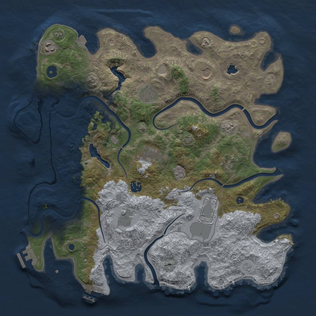Rust Map: Procedural Map, Size: 4100, Seed: 78361045, 15 Monuments