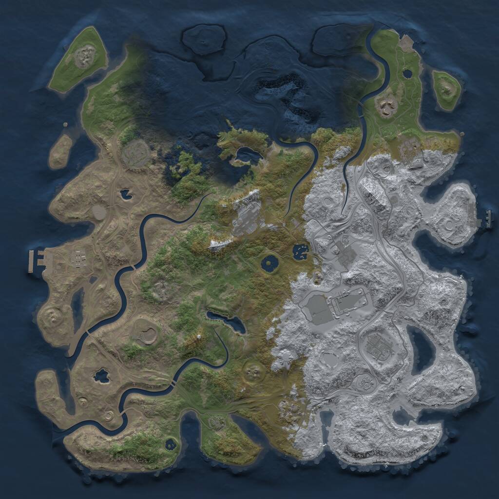Rust Map: Procedural Map, Size: 4500, Seed: 904965173, 17 Monuments