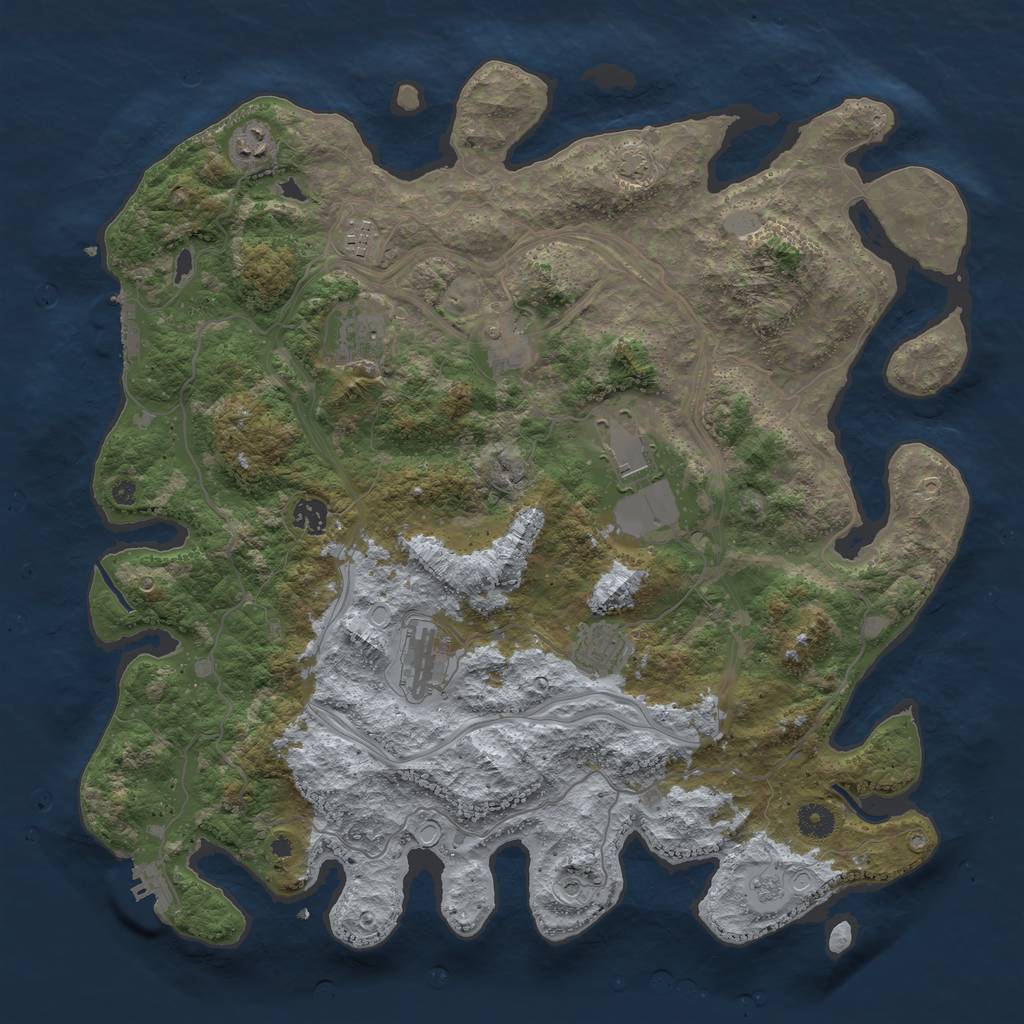 Rust Map: Procedural Map, Size: 4250, Seed: 84727849, 16 Monuments