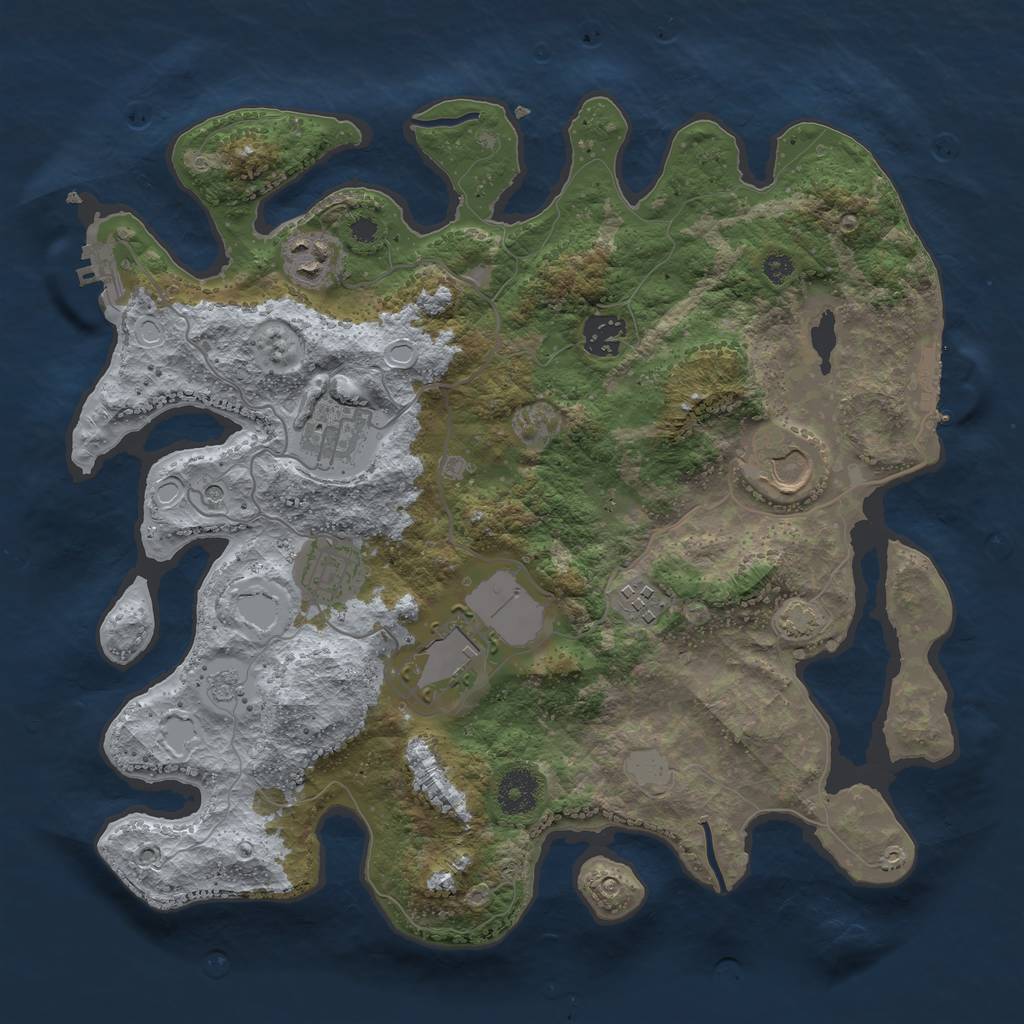 Rust Map: Procedural Map, Size: 3500, Seed: 1557698566, 15 Monuments