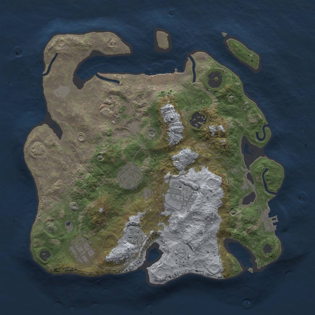 Rust Map: Procedural Map, Size: 3000, Seed: 529309456, 14 Monuments