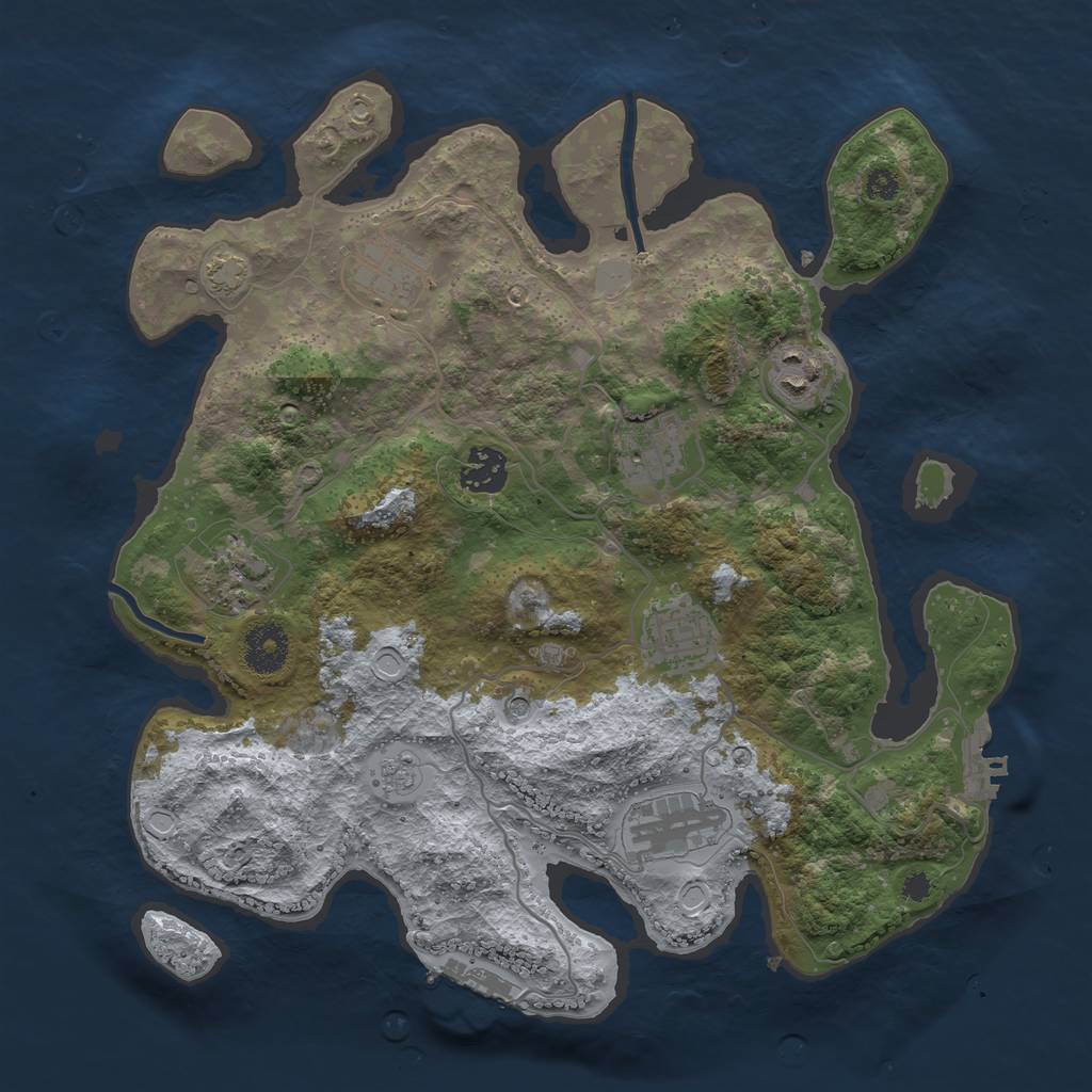 Rust Map: Procedural Map, Size: 3400, Seed: 57121356, 15 Monuments