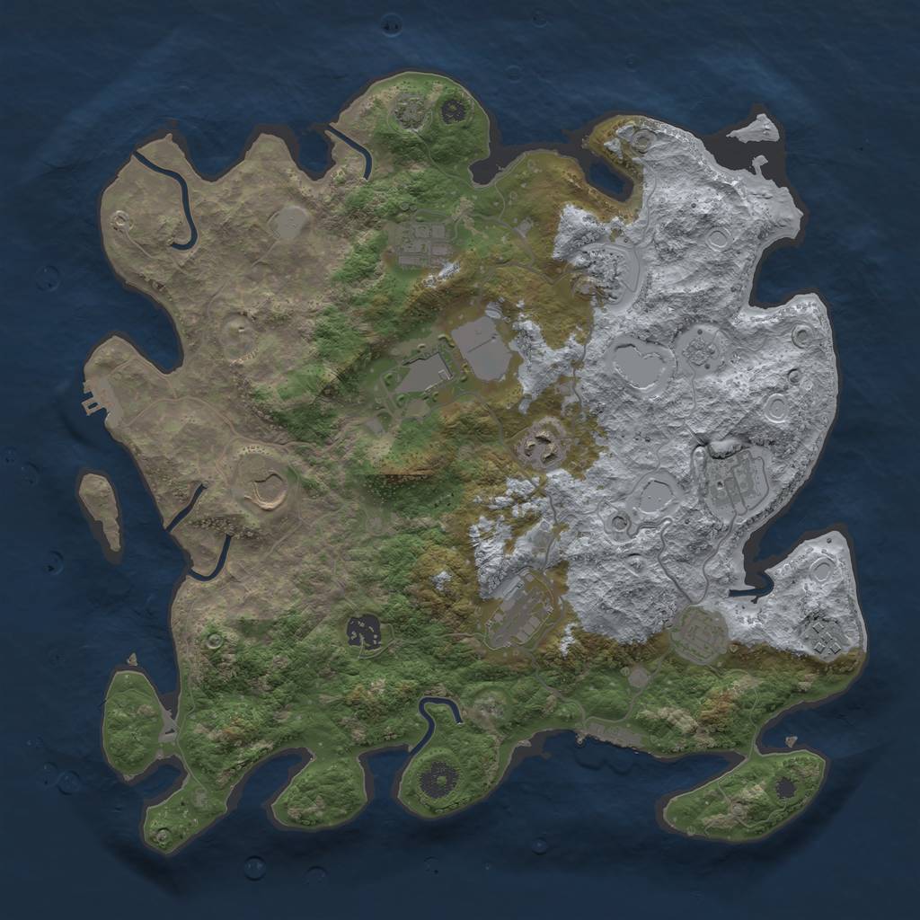 Rust Map: Procedural Map, Size: 3800, Seed: 67416326, 18 Monuments
