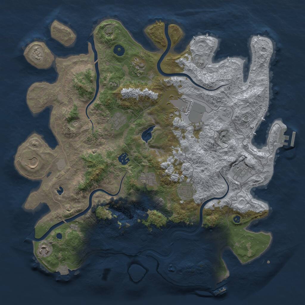 Rust Map: Procedural Map, Size: 4100, Seed: 29487756, 16 Monuments