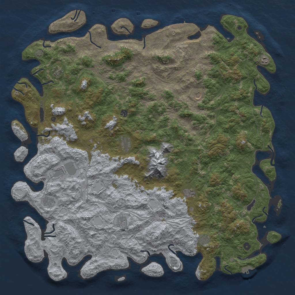 Rust Map: Procedural Map, Size: 6000, Seed: 1252297259, 19 Monuments