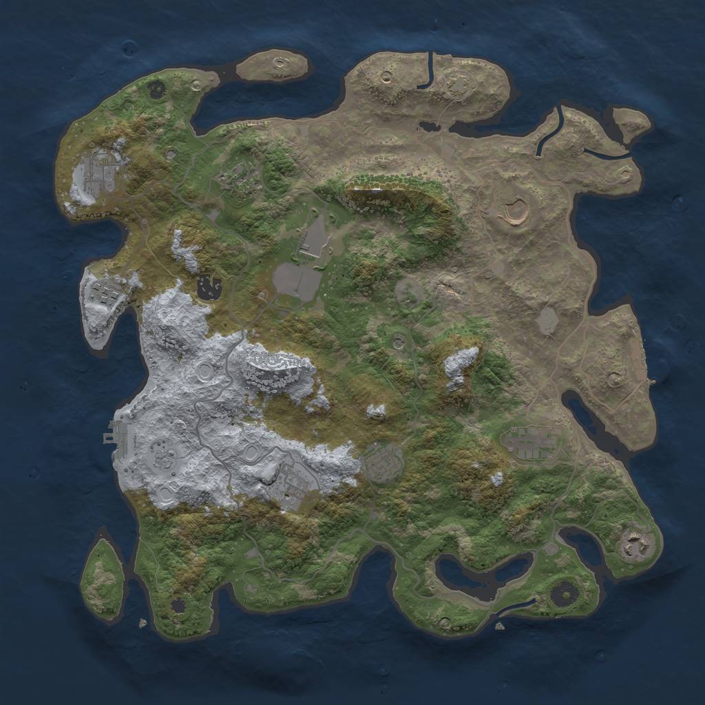 Rust Map: Procedural Map, Size: 4000, Seed: 470562459, 18 Monuments