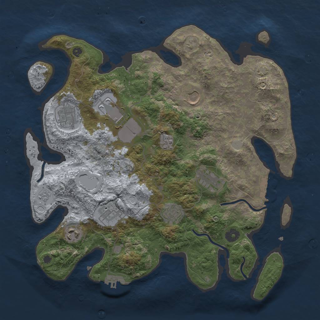 Rust Map: Procedural Map, Size: 3500, Seed: 1138030240, 15 Monuments