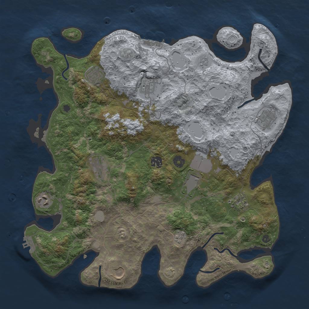 Rust Map: Procedural Map, Size: 3850, Seed: 41999986, 18 Monuments