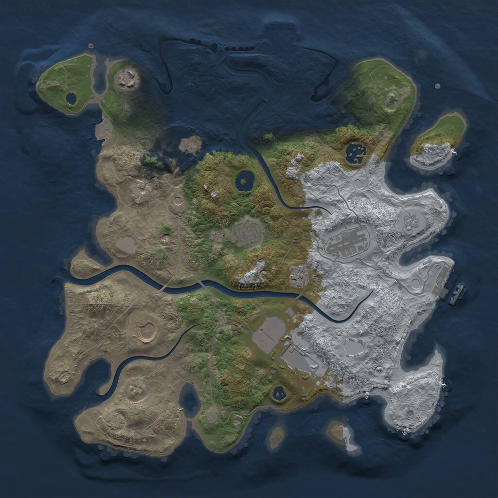 Rust Map: Procedural Map, Size: 3650, Seed: 67369287, 14 Monuments