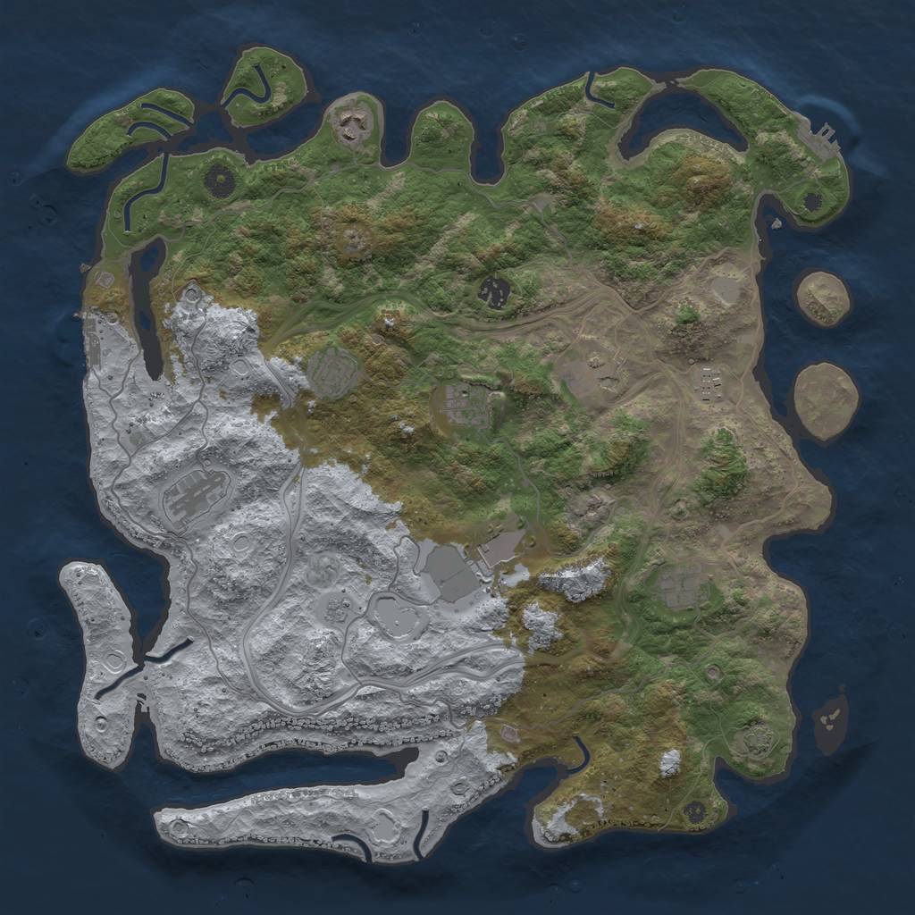 Rust Map: Procedural Map, Size: 4300, Seed: 39863746, 17 Monuments