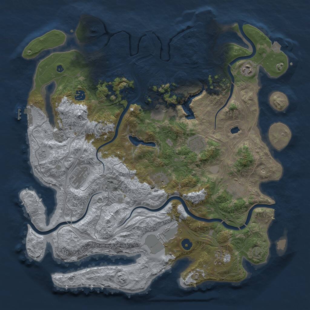 Rust Map: Procedural Map, Size: 4300, Seed: 39863746, 16 Monuments