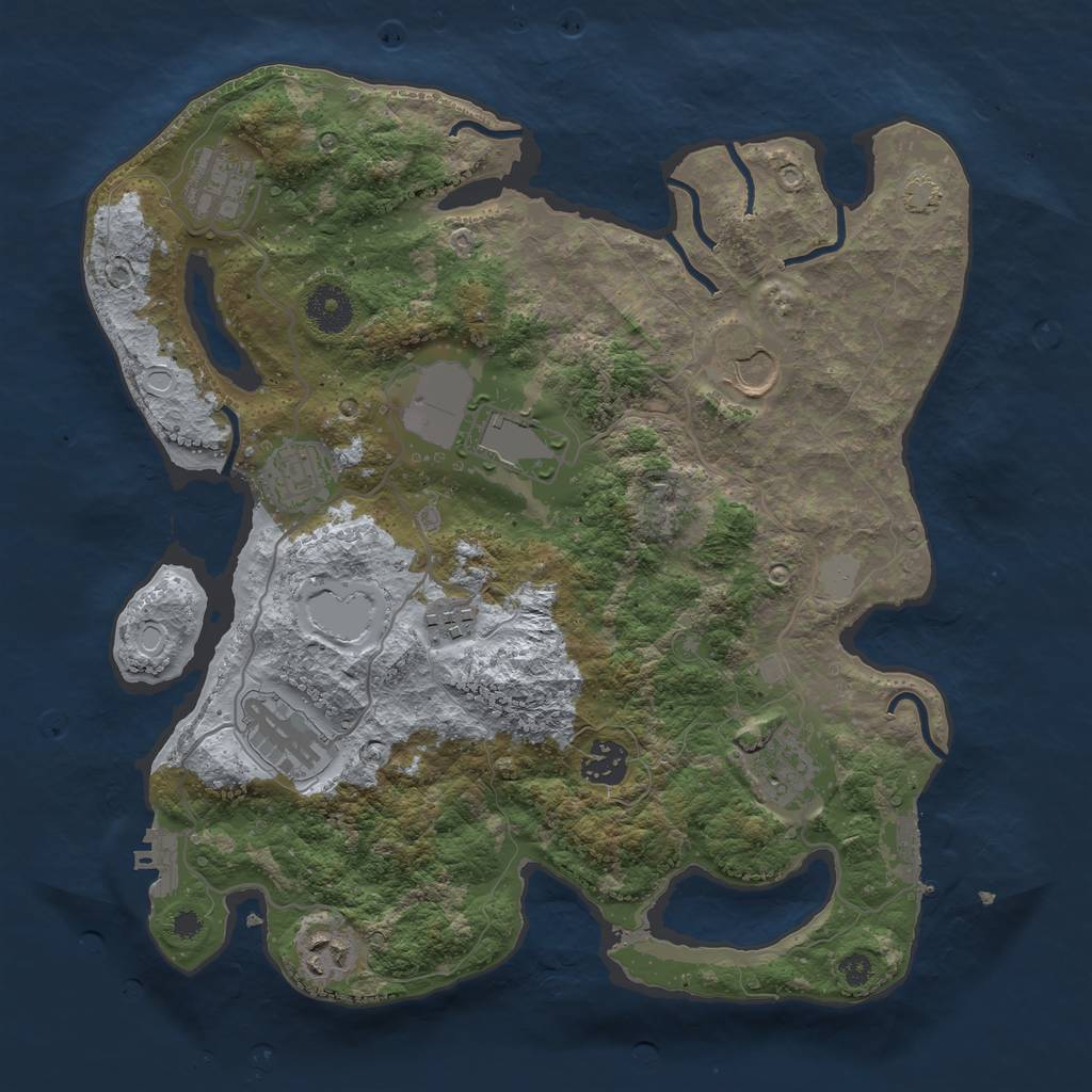 Rust Map: Procedural Map, Size: 3500, Seed: 23383524, 15 Monuments