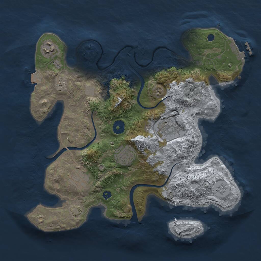 Rust Map: Procedural Map, Size: 3000, Seed: 41149, 10 Monuments