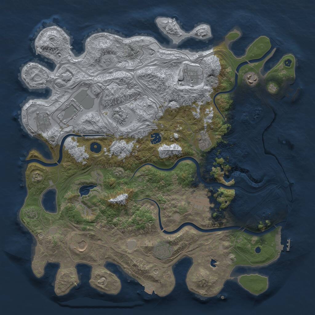 Rust Map: Procedural Map, Size: 4250, Seed: 460814749, 17 Monuments