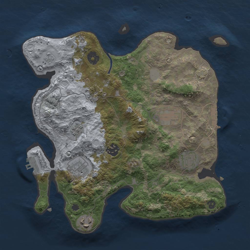 Rust Map: Procedural Map, Size: 3000, Seed: 17580789, 14 Monuments