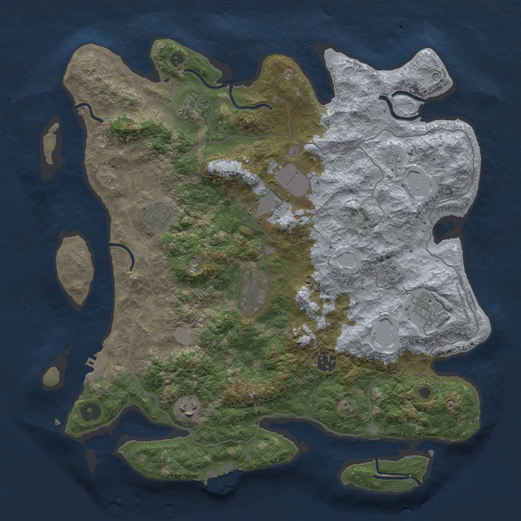 Rust Map: Procedural Map, Size: 4000, Seed: 1571426452, 16 Monuments