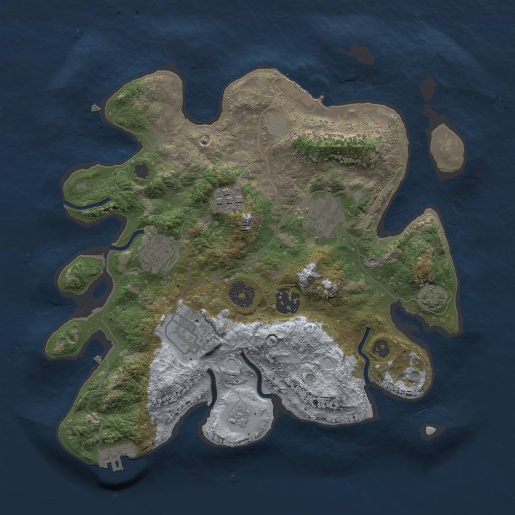 Rust Map: Procedural Map, Size: 3000, Seed: 617328699, 12 Monuments
