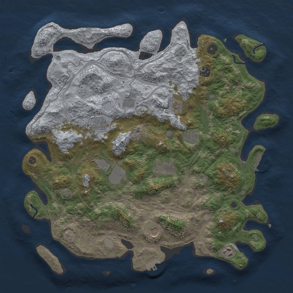 Rust Map: Procedural Map, Size: 4250, Seed: 66643109, 18 Monuments