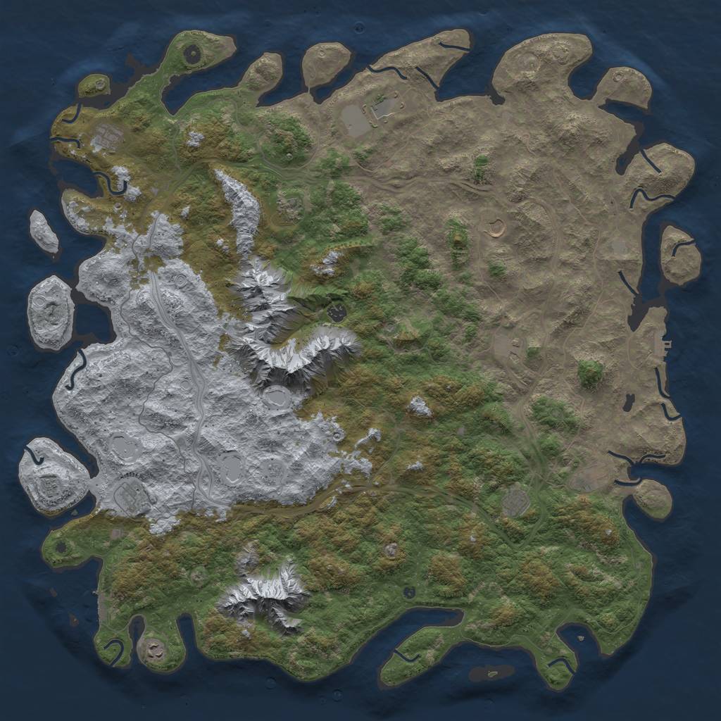 Rust Map: Procedural Map, Size: 6000, Seed: 119, 19 Monuments