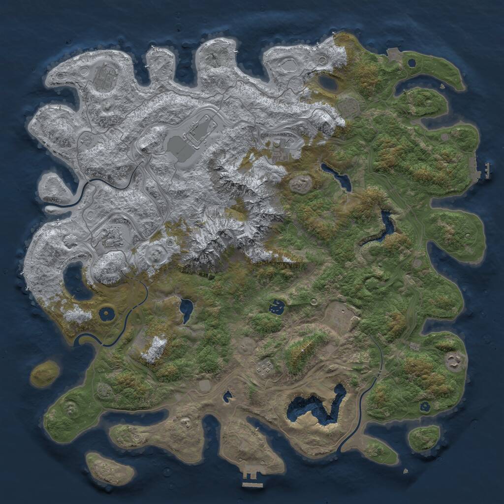 Rust Map: Procedural Map, Size: 5000, Seed: 64357, 15 Monuments