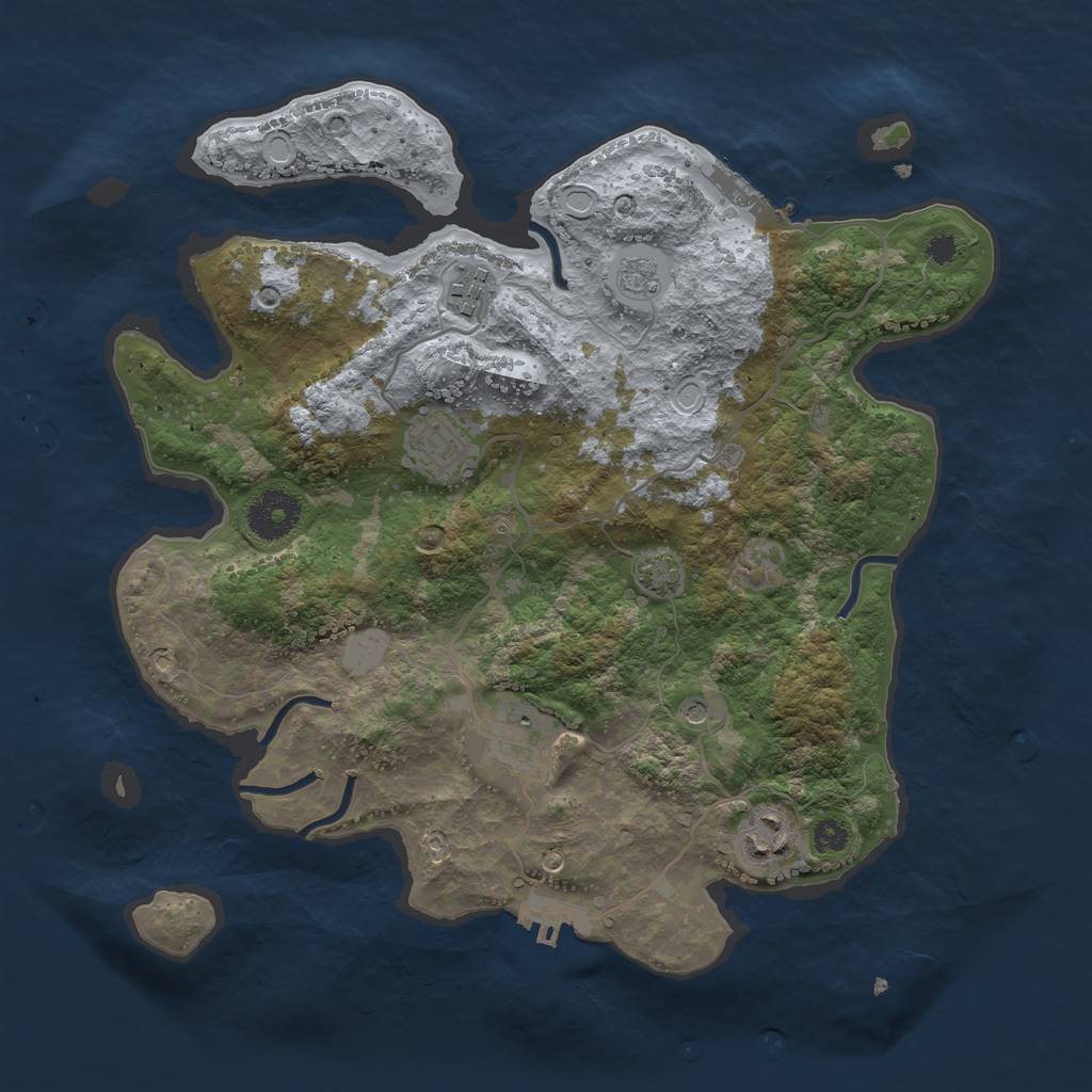 Rust Map: Procedural Map, Size: 3250, Seed: 514208187, 12 Monuments