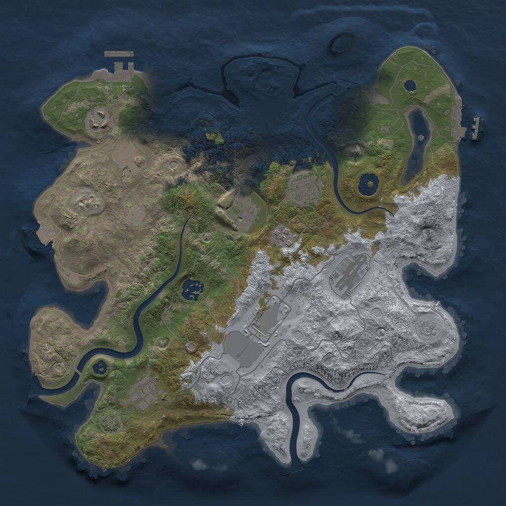 Rust Map: Procedural Map, Size: 3500, Seed: 61372938, 15 Monuments