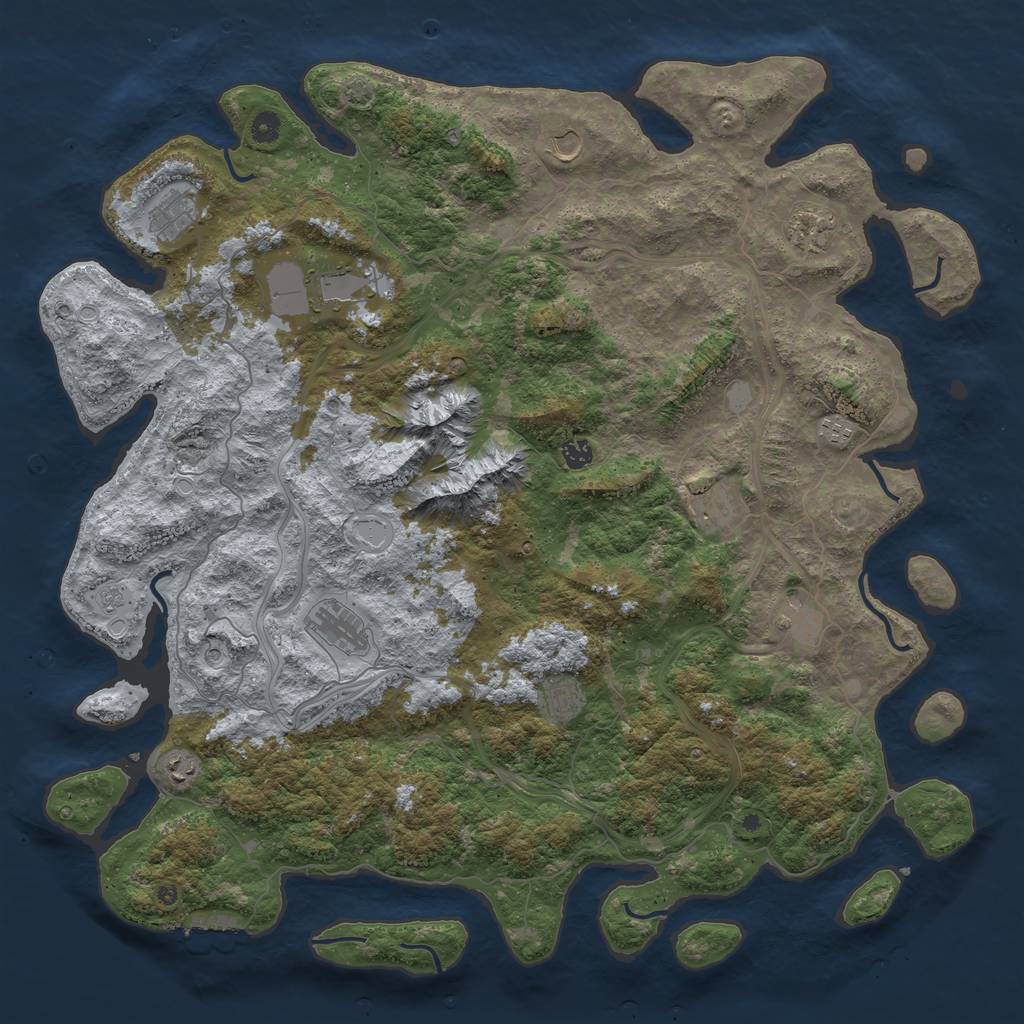 Rust Map: Procedural Map, Size: 5000, Seed: 209, 18 Monuments