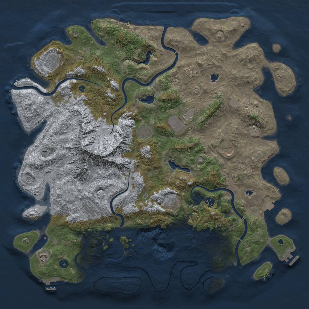 Rust Map: Procedural Map, Size: 5000, Seed: 209, 16 Monuments