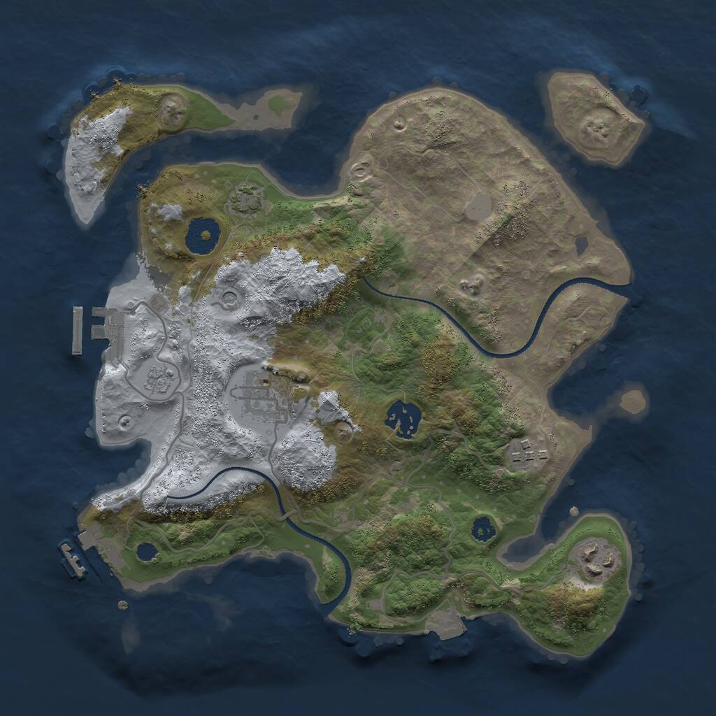 Rust Map: Procedural Map, Size: 3000, Seed: 1497, 10 Monuments