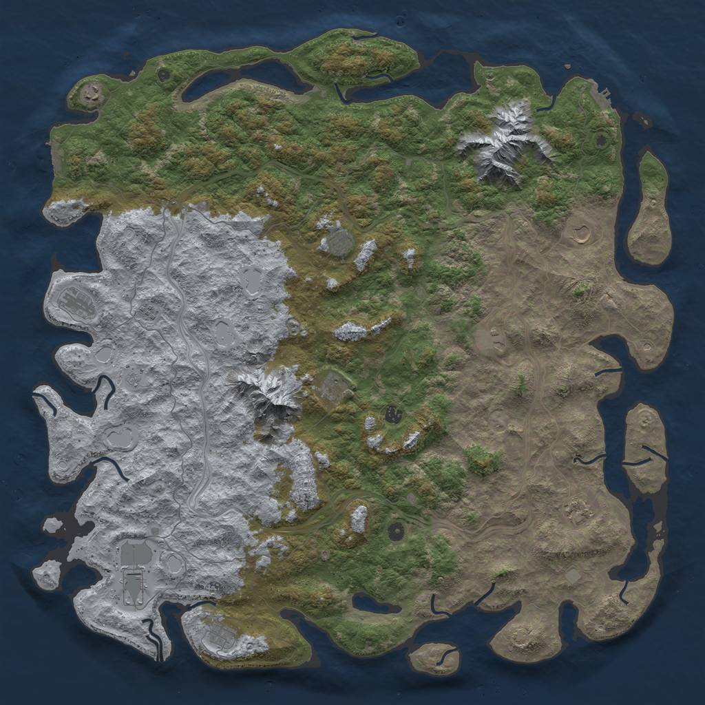 Rust Map: Procedural Map, Size: 6000, Seed: 2031382186, 19 Monuments