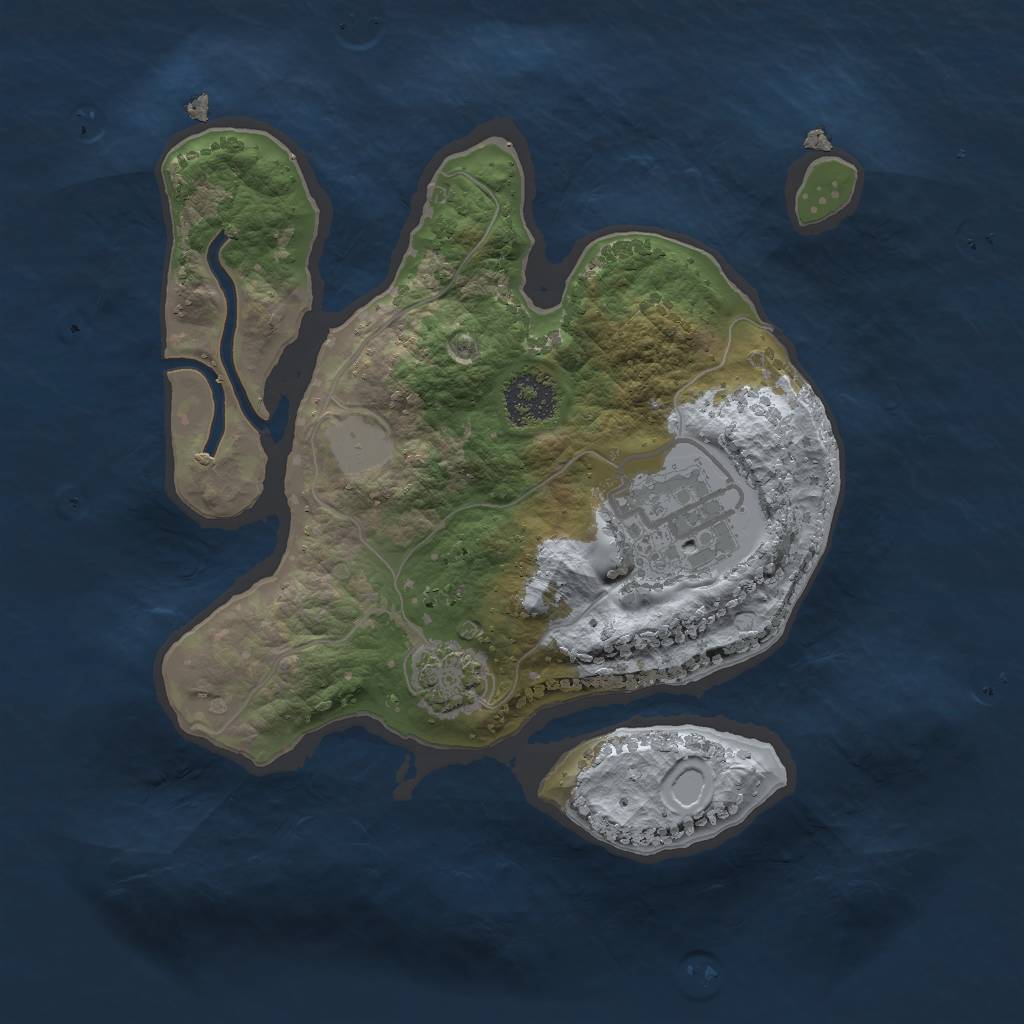 Rust Map: Procedural Map, Size: 2000, Seed: 1492959099, 5 Monuments