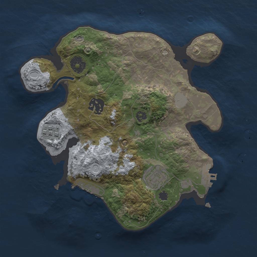 Rust Map: Procedural Map, Size: 2400, Seed: 273081313, 8 Monuments