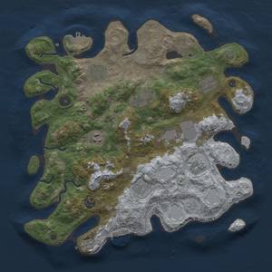 Thumbnail Rust Map: Procedural Map, Size: 3700, Seed: 1970176928, 17 Monuments