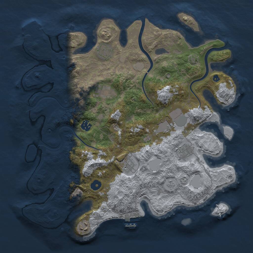 Rust Map: Procedural Map, Size: 3700, Seed: 1970176928, 14 Monuments