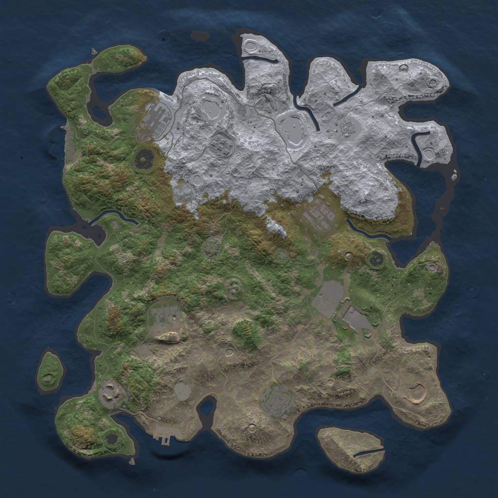 Rust Map: Procedural Map, Size: 3750, Seed: 14522695, 16 Monuments
