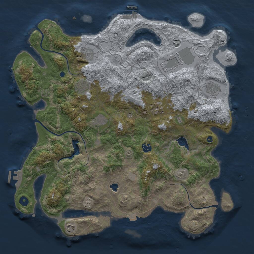 Rust Map: Procedural Map, Size: 4050, Seed: 178397324, 15 Monuments